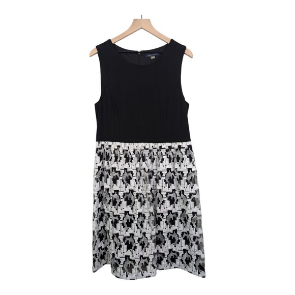 Tommy Hilfiger Fit & Flare Dress, Sz 14, Black/Ivory, Sleeveless, A-Line - Picture 3 of 12